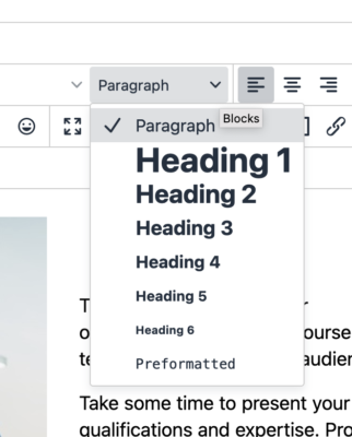 Using heading settings in an article - SubHub SEO